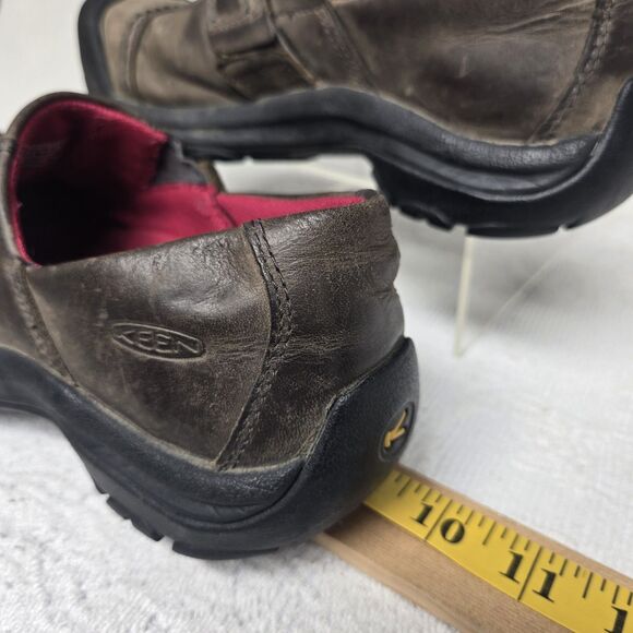 Keen Kaci Slip Brown Leather Clogs 6.5 Outerwear Performance Comfort Hiking Work - Picture 7 of 8